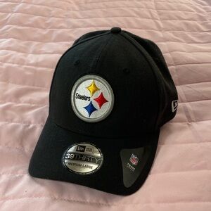 New Era Black Cap with Steelers Emblem Medium-Large
